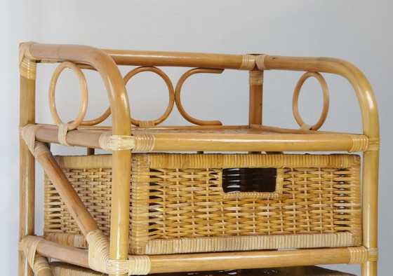 Image 1 of Boho style rattan chest of drawers