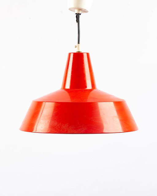 Red Metal hanging lamp from Ikea, 1960s