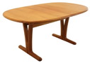 Holstebro 2x extendable oval dining table solid teak vintage