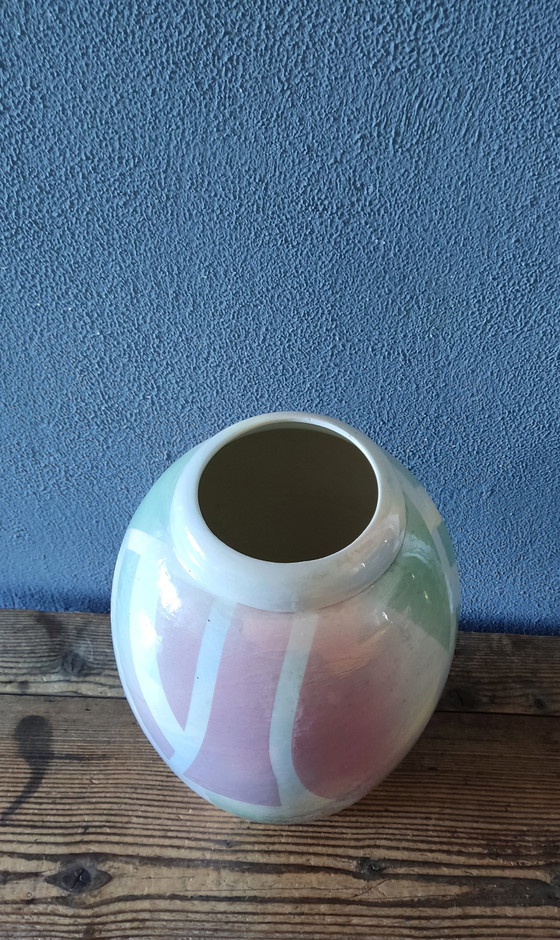 Image 1 of 1989 signed hand painted vase, John Bergen