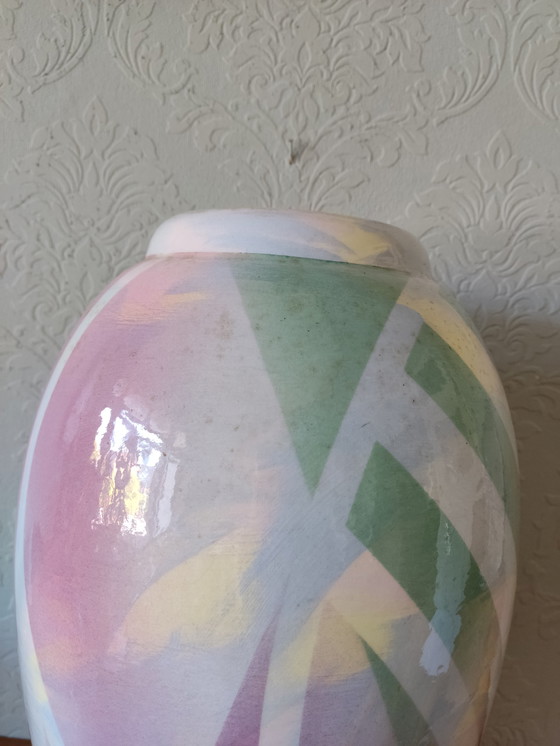 Image 1 of 1989 signed hand painted vase, John Bergen