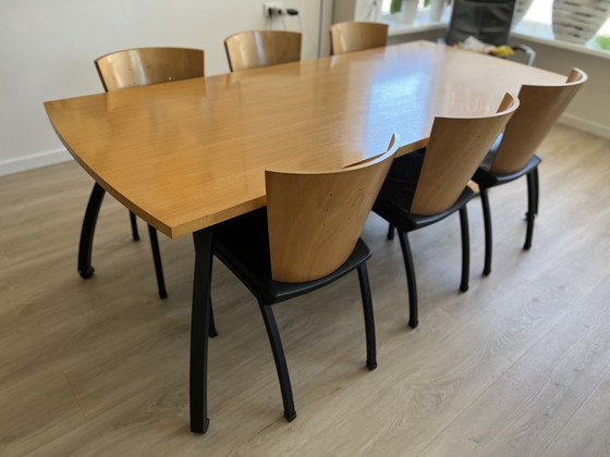 Image 1 of Metaform dining table Radius plus 6 chairs