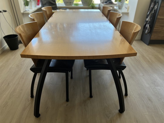 Image 1 of Metaform dining table Radius plus 6 chairs