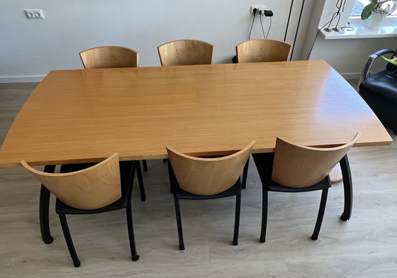 Image 1 of Metaform dining table Radius plus 6 chairs