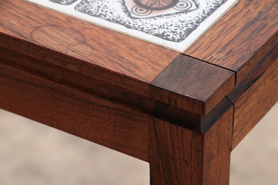 Image 1 of Danish Vintage Set of Side Tables with cream brown tiles, 1960s