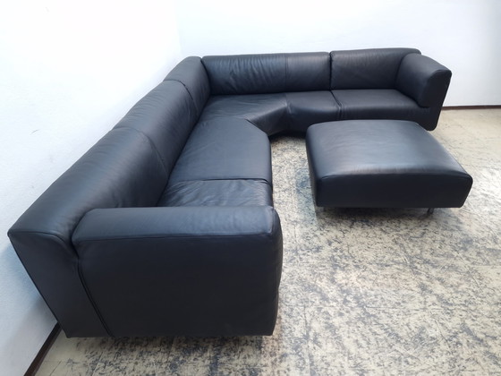 Cassina Met Sofa Corner Sofa Couch with Stools Leather