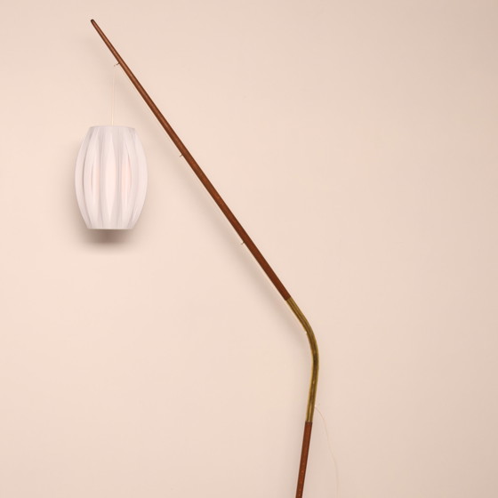 Image 1 of Floor lamp 'Fishing Pole' by Svend Aage Holm Sorensen for Sorensen & Co - Denmark - 1950's