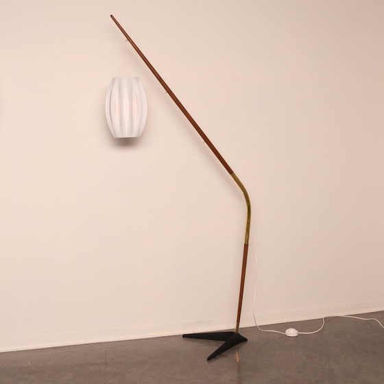 Image 1 of Floor lamp 'Fishing Pole' by Svend Aage Holm Sorensen for Sorensen & Co - Denmark - 1950's