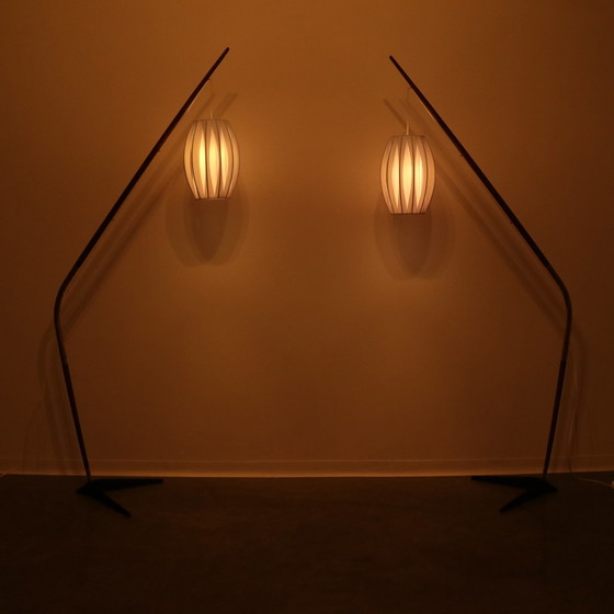 Image 1 of Floor lamp 'Fishing Pole' by Svend Aage Holm Sorensen for Sorensen & Co - Denmark - 1950's