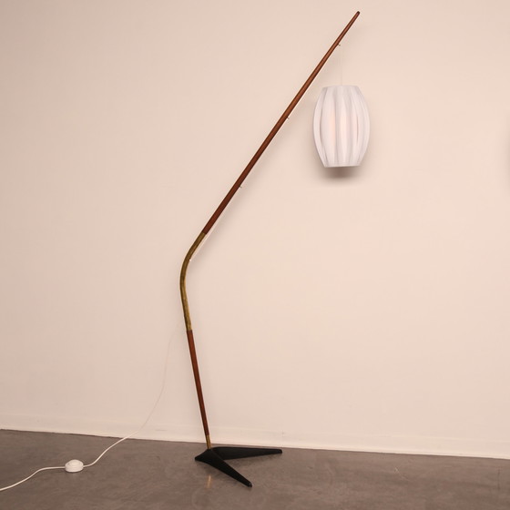 Image 1 of Floor lamp 'Fishing Pole' by Svend Aage Holm Sorensen for Sorensen & Co - Denmark - 1950's