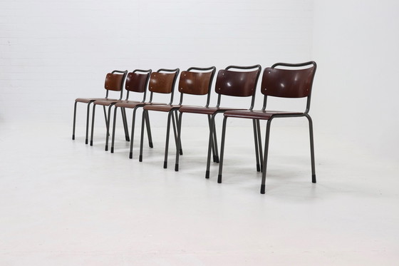 Image 1 of 6 sedie da pranzo vintage Gispen 106