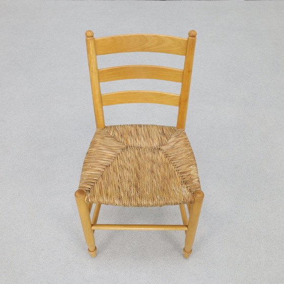 Image 1 of 4x Dining Chair Brutalist in Cane, 1970s