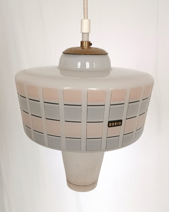 Image 1 of Lampe suspendue en verre Doria 1960