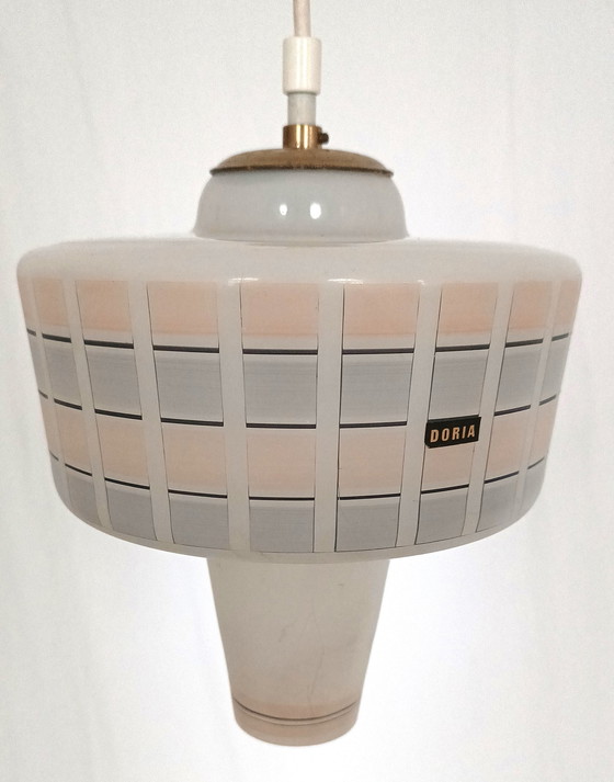 Image 1 of Lampe suspendue en verre Doria 1960