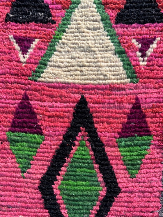 Image 1 of Pink Runner Moroccan Berber Rug, 70x330 cm