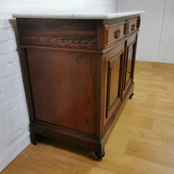 Image 1 of Antique French chest of drawers with marble top