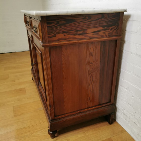 Image 1 of Antique French chest of drawers with marble top