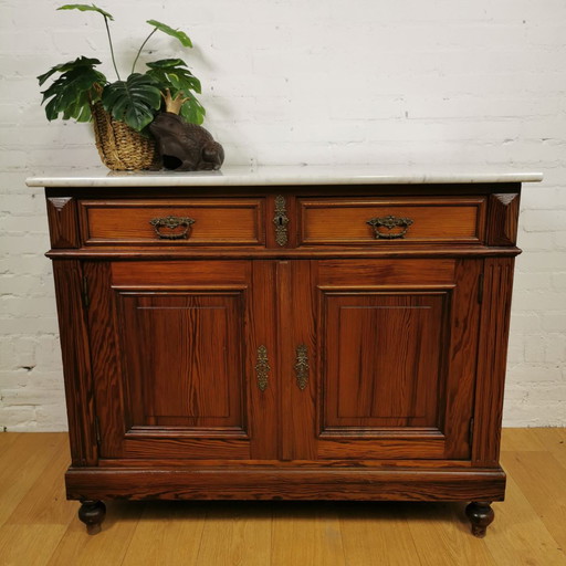 Antique French chest of drawers with marble top