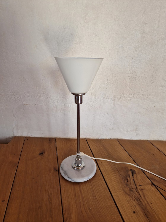 Image 1 of art deco bauhaus style table lamp marble