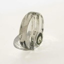 Vintage Italiaanse vaas uit de jaren 60 in massief helder Murano-glas met geometrische decoratie