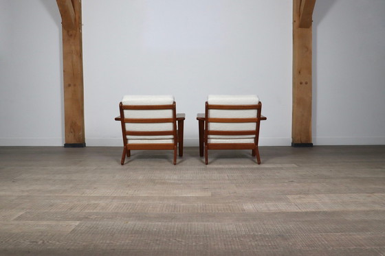 Image 1 of Pair Of GE290 Armchairs In Bouclé By Hans Wegner For Getama, Denmark, 1950s