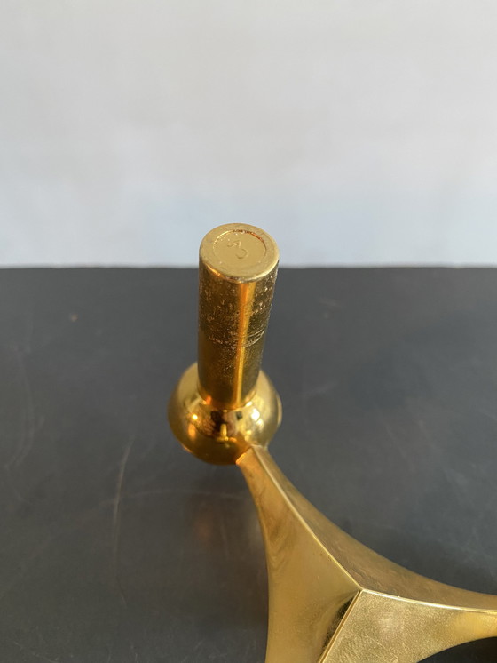 Image 1 of Caesar Stoffi for Fritz Nagel Rare Gold Plated Modular Candle Holder, Germany, 1960s