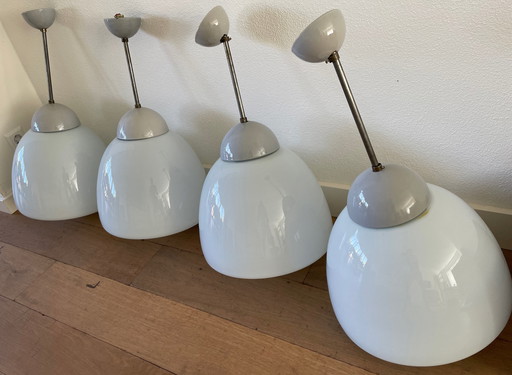 4 x vintage schoollamp