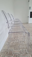 4x Kartell Fauteuil Louis Ghost par Philippe Starck