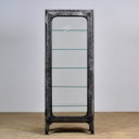 Vintage Glass & Iron Medical Cabinet, 1970s