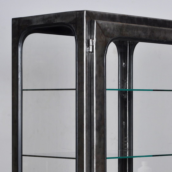 Image 1 of Vintage Glass & Iron Medical Cabinet, 1970s