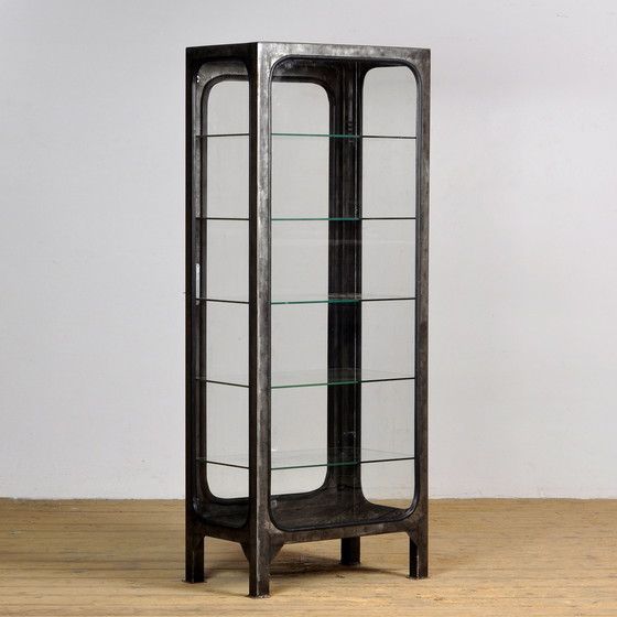 Image 1 of Vintage Glass & Iron Medical Cabinet, 1970s