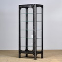 Vintage Glass & Iron Medical Cabinet, 1970s