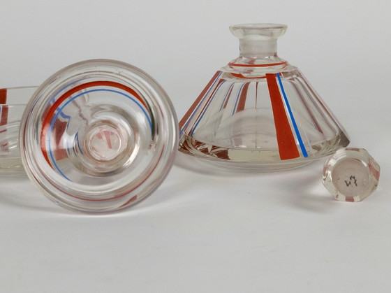 Image 1 of Karl Palda - Art Deco - toilet set - Powder box - Perfume bottle - perfume atomizer - Czech Republic - 1st quarter 20th century