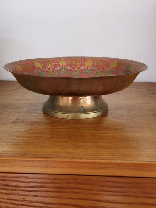 Enamelled Messing Yellow Copper Bowl Bowl