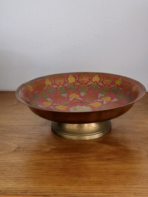 Enamelled Messing Yellow Copper Bowl Bowl