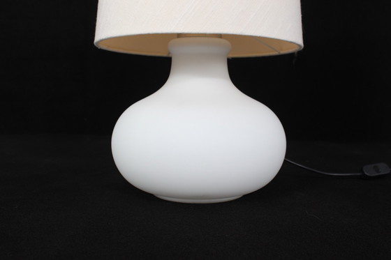 Image 1 of As new, Glashütte Limburg table lamp / table lamp by Heinz Josef Ohm, IF Award 1972, white opal glass, 1 of 2