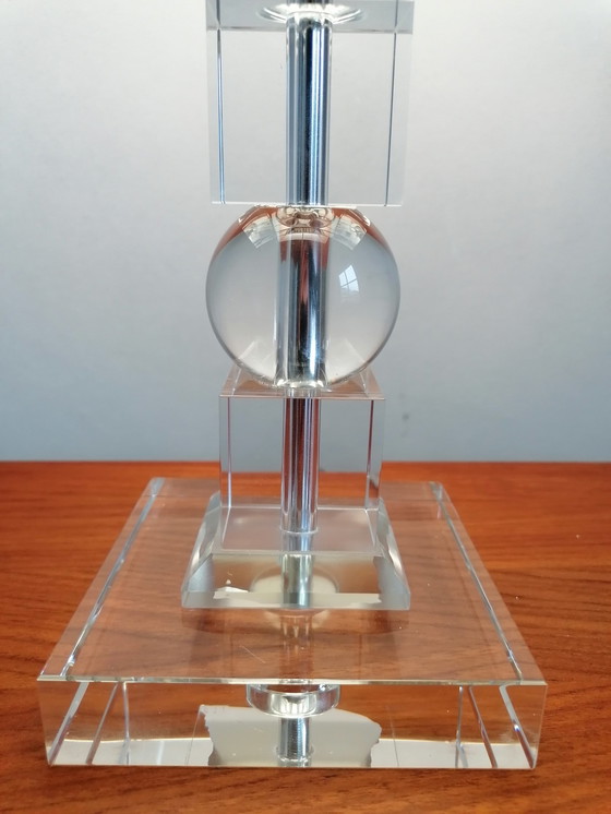 Image 1 of 2x MCM lucite table lamp