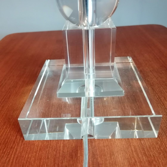 Image 1 of 2x MCM lucite table lamp