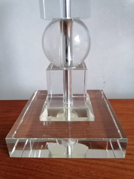 Image 1 of 2x MCM lucite table lamp