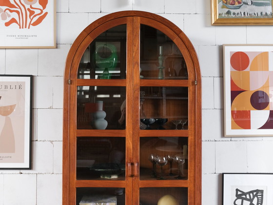 Image 1 of Cathedral-shaped teak Display cabinets