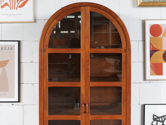 Image 1 of Cathedral-shaped teak Display cabinets