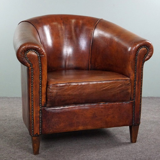 Fauteuil club en peau de mouton