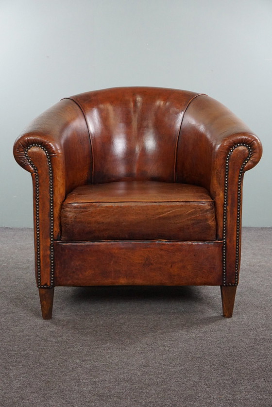 Image 1 of Sheep leather club armchair