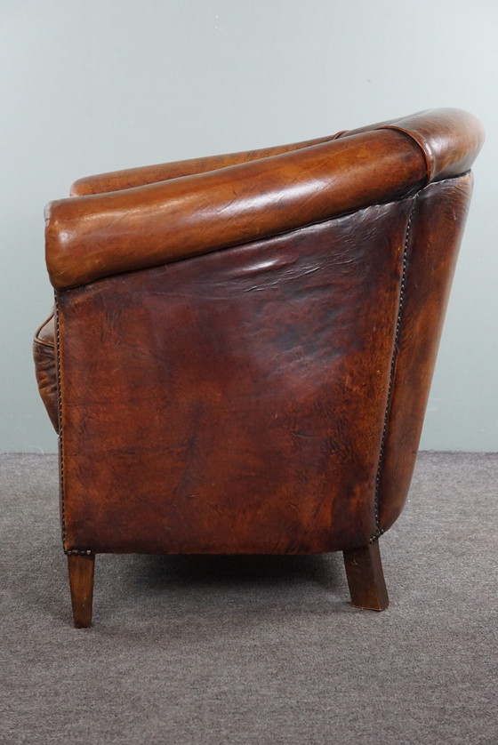 Image 1 of Sheep leather club armchair