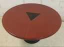 Table Ø 140 cm with saddle leather top