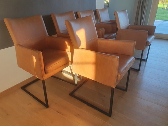 Image 1 of 6 x Enzo Luca leather dining room chairs