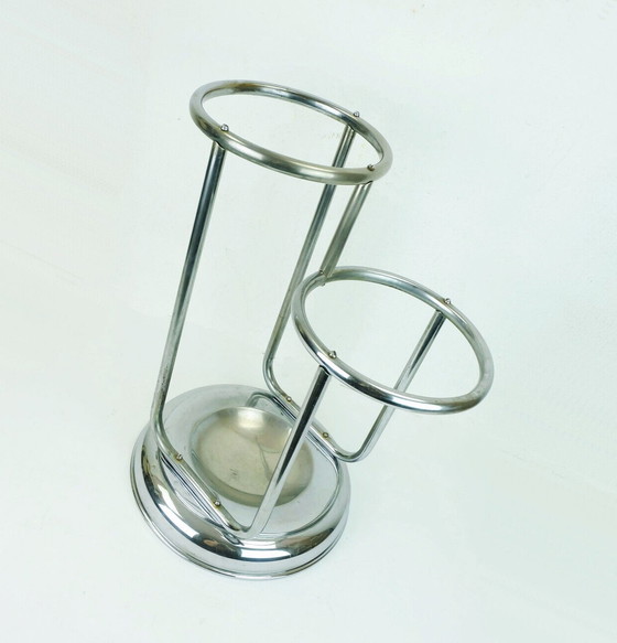 Image 1 of Art Deco umbrella stand chrome plated metal