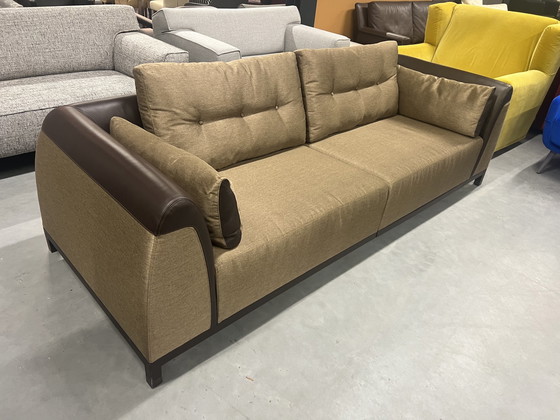 Image 1 of Giorgetti Soi sofa brown fabric leather l260