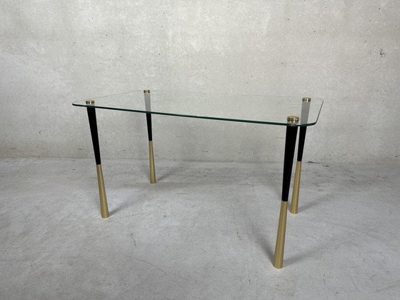 Image 1 of Tavolino vintage in vetro e metallo