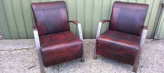 Image 1 of 2x Vintage Industrial armchair